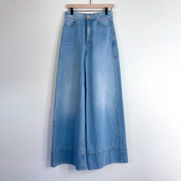 We The Free Denim - We The Free High Waist Wide Leg Boho Jeans Size 27 Retro 90s Indie Skater Grunge